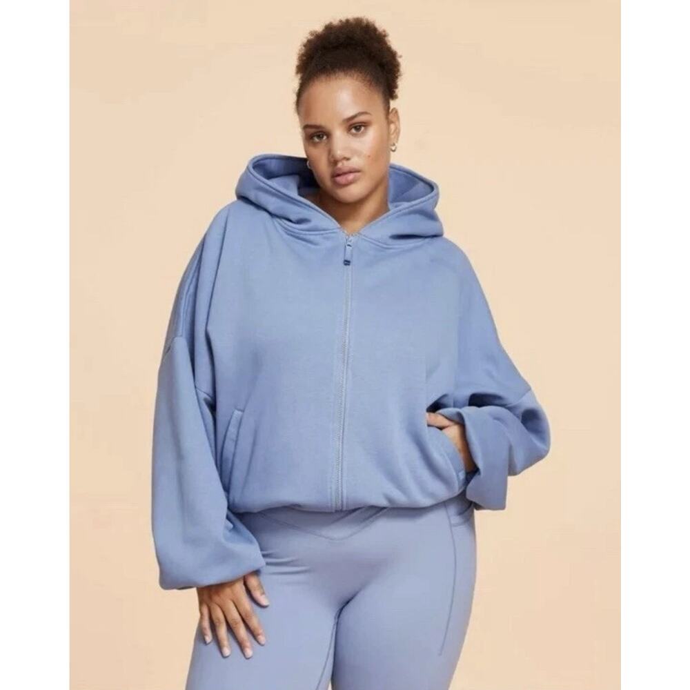 Blogilates Marshmallow Hoodie Steel Blue Size Large